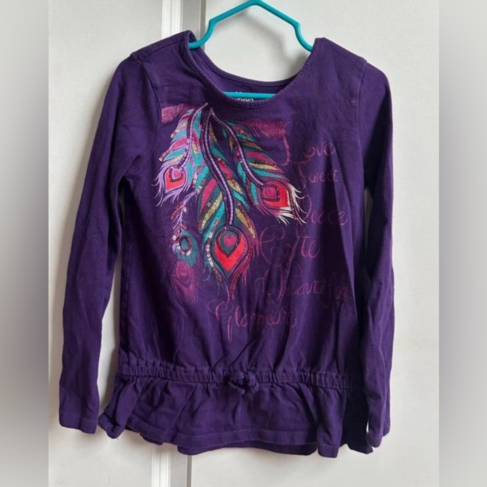 5/6 Children's Place Sparkle Feather Top